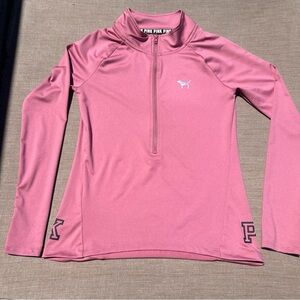 Victoria' Secret Pink Ultimate Vintage Rose Quarter Zip Pullover Jacket Size M